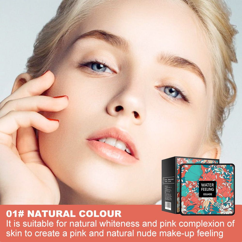 EELHOE Water Feeling BB Cream, Mushroom Air Cushion To Cover Blemishes Waterproof Sweat Resistant Makeup Cushion BB Cream