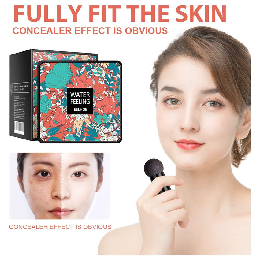 EELHOE Water Feeling BB Cream, Mushroom Air Cushion To Cover Blemishes Waterproof Sweat Resistant Makeup Cushion BB Cream