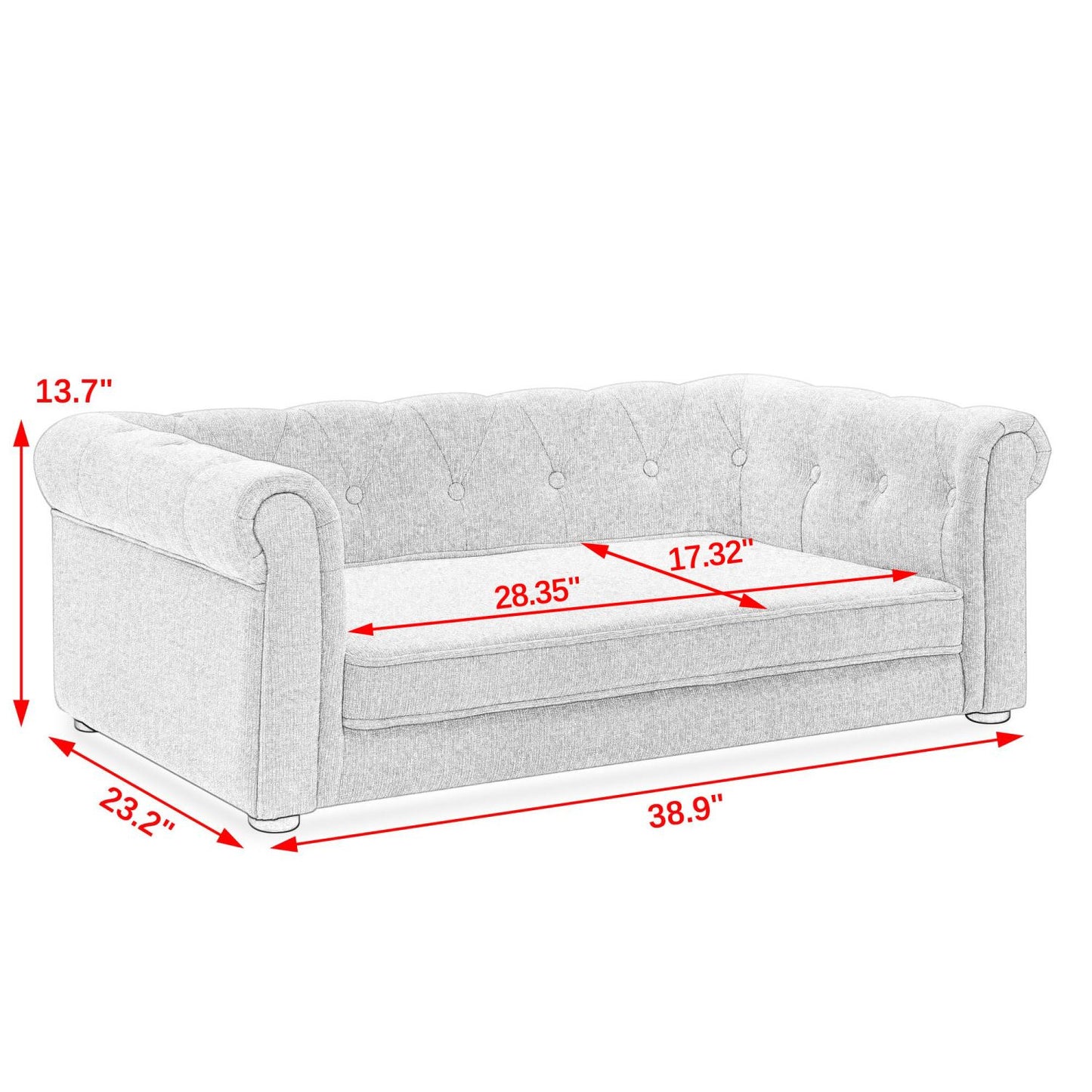 Elegant Rectangle Pet Bed for Medium and Large Dogs, Durable Elevated Dog Sofa Bed, Comfortable Dog Couch, Modern and Stylish Dog Sofa for Large Dogs,Blue
