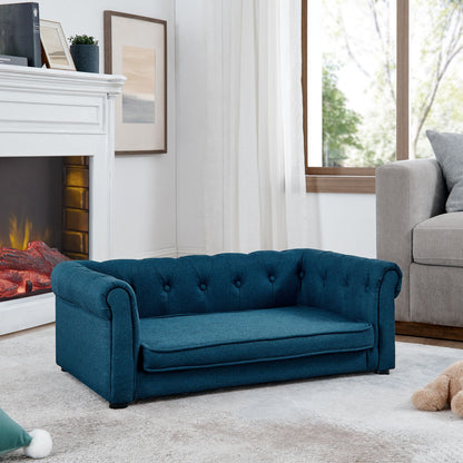Elegant Rectangle Pet Bed for Medium and Large Dogs, Durable Elevated Dog Sofa Bed, Comfortable Dog Couch, Modern and Stylish Dog Sofa for Large Dogs,Blue