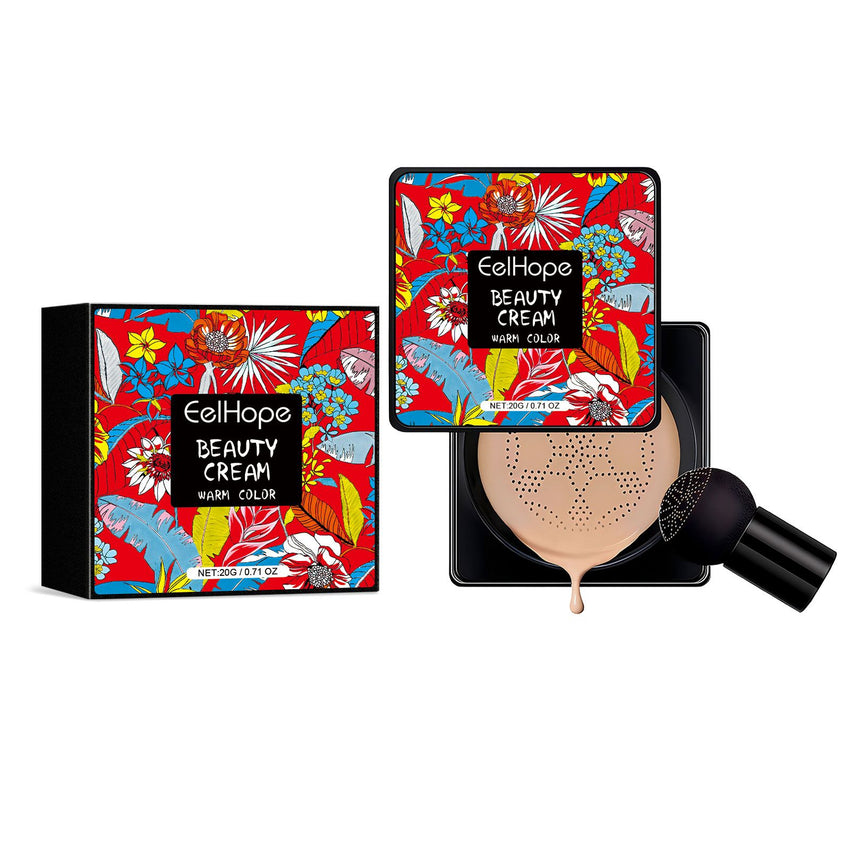 Eelhope Beauty Cream, Cover Facial Blemishes Light Natural Base Makeup Long-Lasting Makeup Cushion