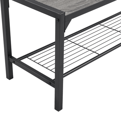Dining Table Set for 4, Kitchen Table with 2 Chairs and a Bench, 4 Piece Kitchen Table Set for Small Space, Home Kitchen Bar Pub Apartment, Gray