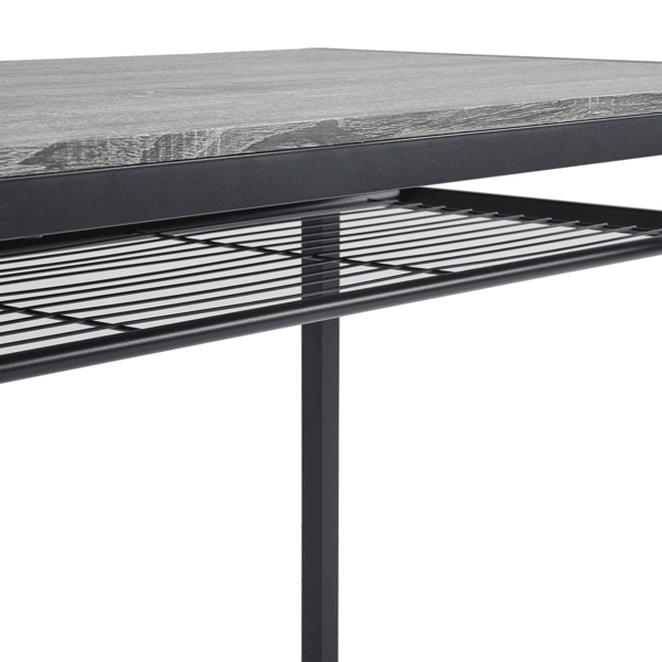 Dining Table Set for 4, Kitchen Table with 2 Chairs and a Bench, 4 Piece Kitchen Table Set for Small Space, Home Kitchen Bar Pub Apartment, Gray