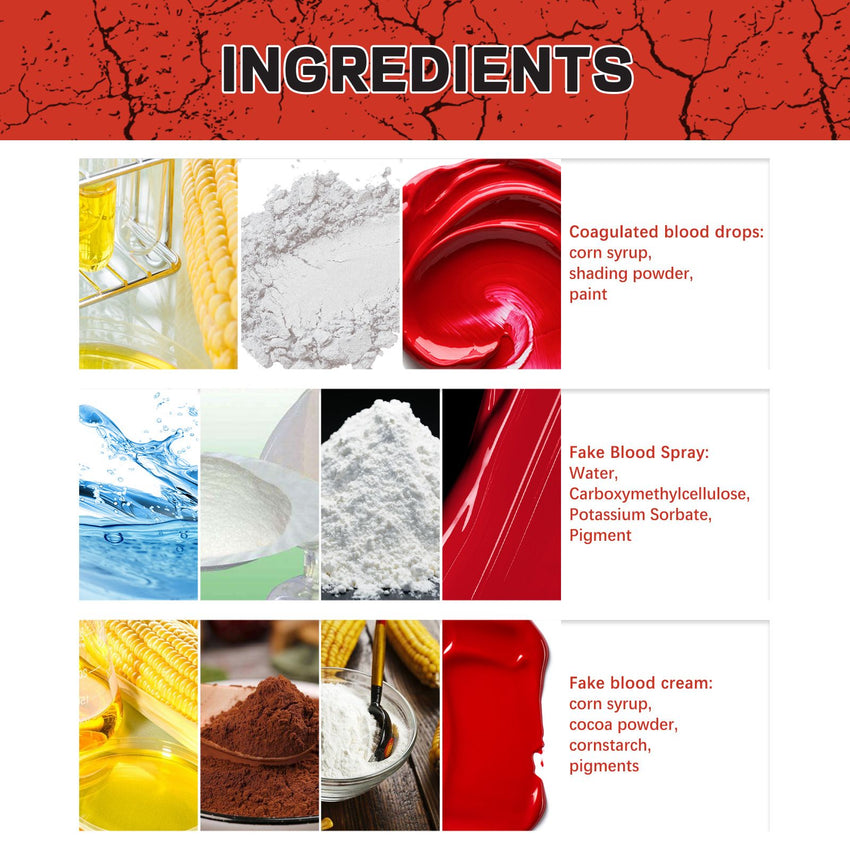 EELHOE Halloween Fake Blood Makeup Set, y Atmosphere Realistic Skin Wax Fake Blood Special Effects Makeup Set