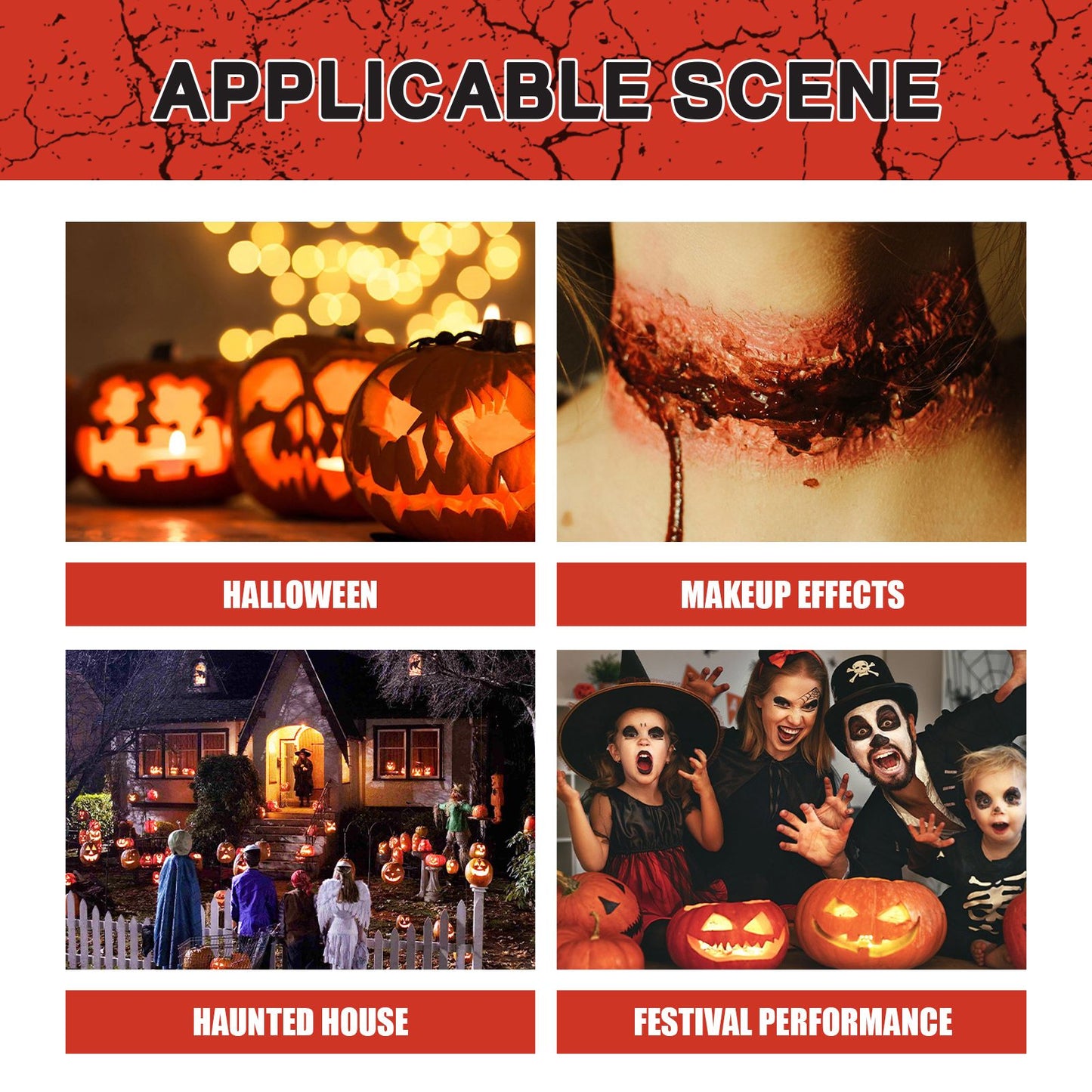 EELHOE Halloween Fake Blood Makeup Set, y Atmosphere Realistic Skin Wax Fake Blood Special Effects Makeup Set