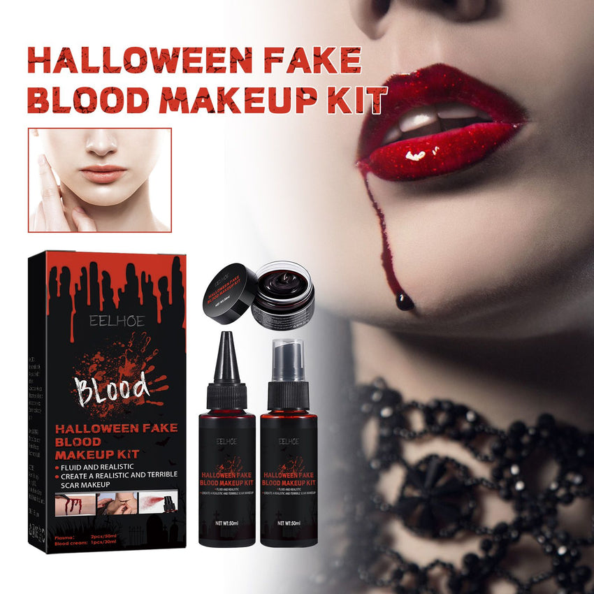 EELHOE Halloween Fake Blood Makeup Set, y Atmosphere Realistic Skin Wax Fake Blood Special Effects Makeup Set