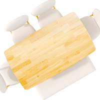 Rubberwood Dining Table Set, 1 Rectangular Table + 4 Upholstered Chairs + 1 Bench, Natural Wood Finish with Beige Cushions, Detachable & Easy Assemble, for Kitchen Dining Room Apartment