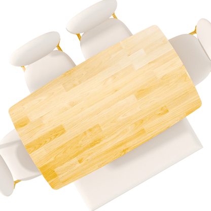 Rubberwood Dining Table Set, 1 Rectangular Table + 4 Upholstered Chairs + 1 Bench, Natural Wood Finish with Beige Cushions, Detachable & Easy Assemble, for Kitchen Dining Room Apartment