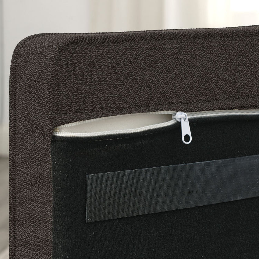 Elegant rectangular pet bed for small and medium-sized dogs, durable elevated dog sofa bed, comfortable dog sofa, modern and fashionable linen fabric dog sofa-Dark Brown