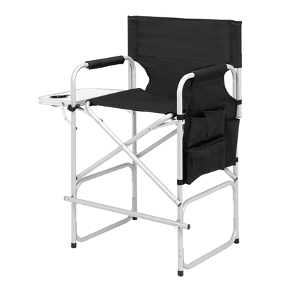 Silver White Iron Pipe Black Cloth Surface Plastic Sprayed Iron Round Pipe Director's Chair 103*60*499cm 120kg Without Carrying Bag