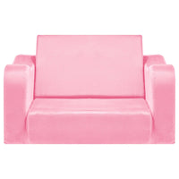 VEVOR 2-in-1 Kids Sofa, Foldable Toddler Soft Couch with Armrests, Made of 28D Sponge & Short Pile, Convertible Toddler Chair to Lounger, Kid Couch Fold Out for Fun Playtime or Comfy Lounging, M, Pink