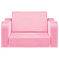 VEVOR 2-in-1 Kids Sofa, Foldable Toddler Soft Couch with Armrests, Made of 28D Sponge & Short Pile, Convertible Toddler Chair to Lounger, Kid Couch Fold Out for Fun Playtime or Comfy Lounging, M, Pink