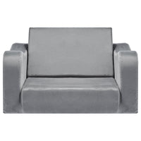 VEVOR 2-in-1 Kids Sofa, Foldable Toddler Soft Couch with Armrests, Made of 28D Sponge & Short Pile, Convertible Toddler Chair to Lounger, Kid Couch Fold Out for Fun Playtime or Comfy Lounging, M, Gray