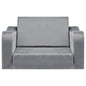VEVOR 2-in-1 Kids Sofa, Foldable Toddler Soft Couch with Armrests, Made of 28D Sponge & Short Pile, Convertible Toddler Chair to Lounger, Kid Couch Fold Out for Fun Playtime or Comfy Lounging, M, Gray