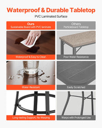 VEVOR Outdoor Round Bar Table, 23.7 in Counter Bar Height Bistro Table, Patio Dining Tables with Easy-to-Clean Top & Sturdy Metal Frame, Indoor High Top Pub Tables for Small Places, Kitchen