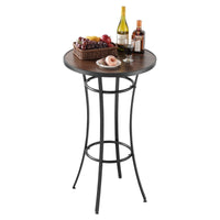 VEVOR Outdoor Round Bar Table, 23.7 in Counter Bar Height Bistro Table, Patio Dining Tables with Easy-to-Clean Top & Sturdy Metal Frame, Indoor High Top Pub Tables for Small Places, Kitchen