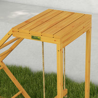 PawHut Chicken Activity Play for Healthy & Happy Animals, Swing Set with Chicken Perches & Hen Ladder, Chicken Coop Toy, Yellow