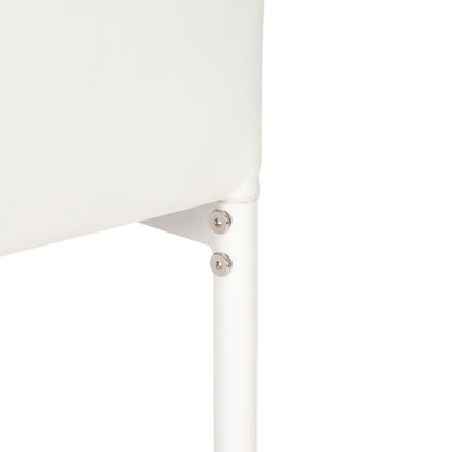 4pcs Elegant Assembled Stripping Texture High Backrest Dining Chairs White(Alternate code: 86358020)