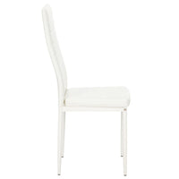 4pcs Elegant Assembled Stripping Texture High Backrest Dining Chairs White(Alternate code: 86358020)