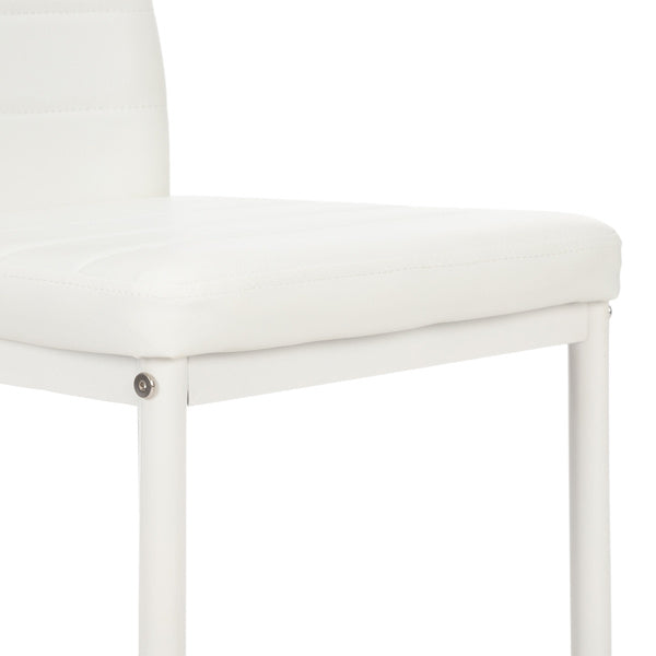 4pcs Elegant Assembled Stripping Texture High Backrest Dining Chairs White(Alternate code: 86358020)