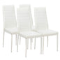4pcs Elegant Assembled Stripping Texture High Backrest Dining Chairs White(Alternate code: 86358020)