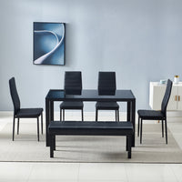 Simple Assembled Tempered Glass & Iron Dinner Table Black(Replacement code: 21491449)