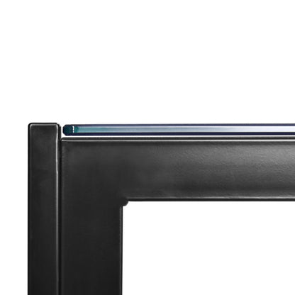 Simple Assembled Tempered Glass & Iron Dinner Table Black(Replacement code: 21491449)