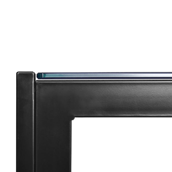 Simple Assembled Tempered Glass & Iron Dinner Table Black(Replacement code: 21491449)