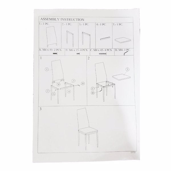 6pcs Elegant Assembled Stripping Texture High Backrest Dining Chairs Black