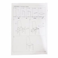 6pcs Elegant Assembled Stripping Texture High Backrest Dining Chairs Black