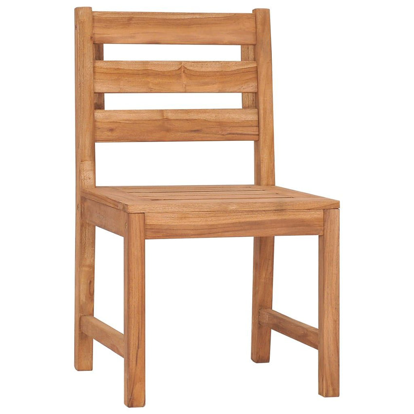 Garden Chair Set of 6 Natural Teak Solid Teak Wood Standard