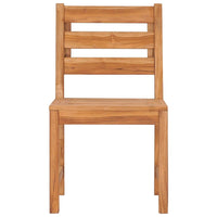 Garden Chair Set of 6 Natural Teak Solid Teak Wood Standard