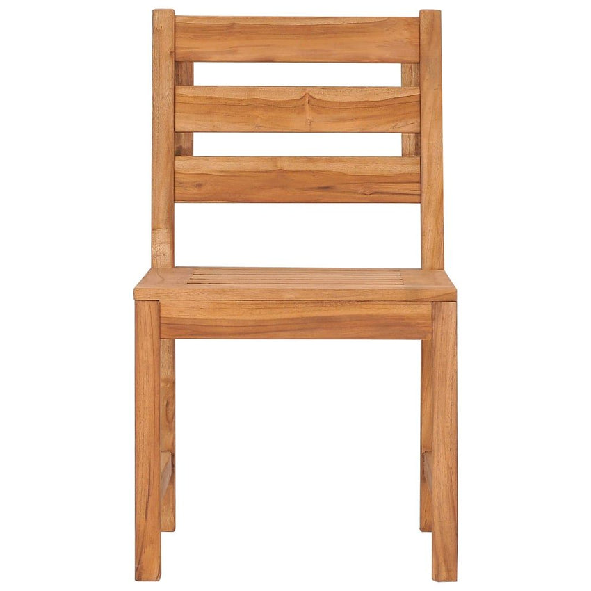 Garden Chair Set of 6 Natural Teak Solid Teak Wood Standard