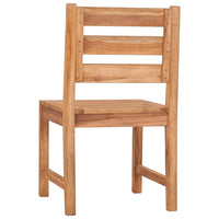 Garden Chair Set of 6 Natural Teak Solid Teak Wood Standard