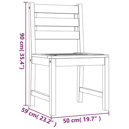 Garden Chair Set of 6 Natural Teak Solid Teak Wood Standard