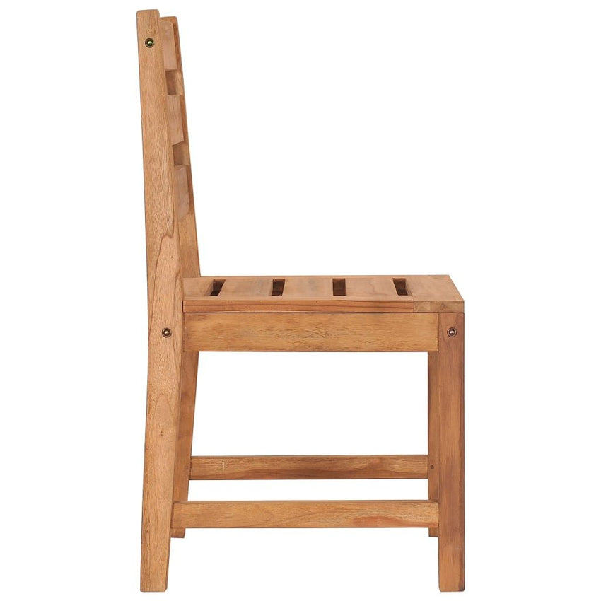 Garden Chair Set of 6 Natural Teak Solid Teak Wood Standard