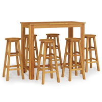 Garden Bar Set Natural Acacia Solid Acacia wood For 6 people