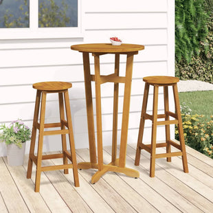 Garden Bar Table Natural Brown Solid Acacia wood Standard Durable