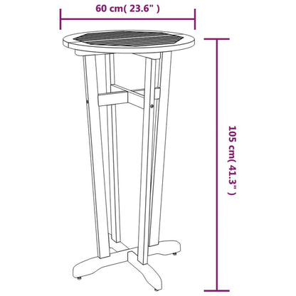 Garden Bar Table Natural Brown Solid Acacia wood Standard Durable
