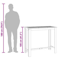 Garden Bar Table Natural Wood Solid Acacia Wood 47.2x23.6x41.3 in