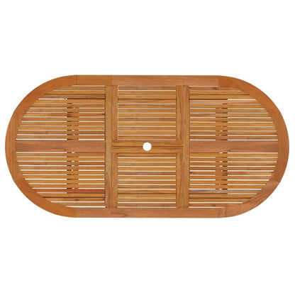 Garden Table Natural Wood Solid Eucalyptus Wood Large Extendable