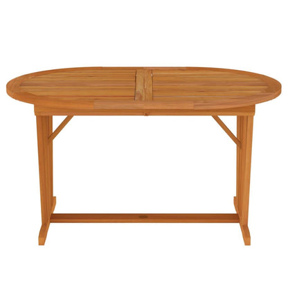 Garden Table Natural Wood Solid Eucalyptus Wood Large Extendable