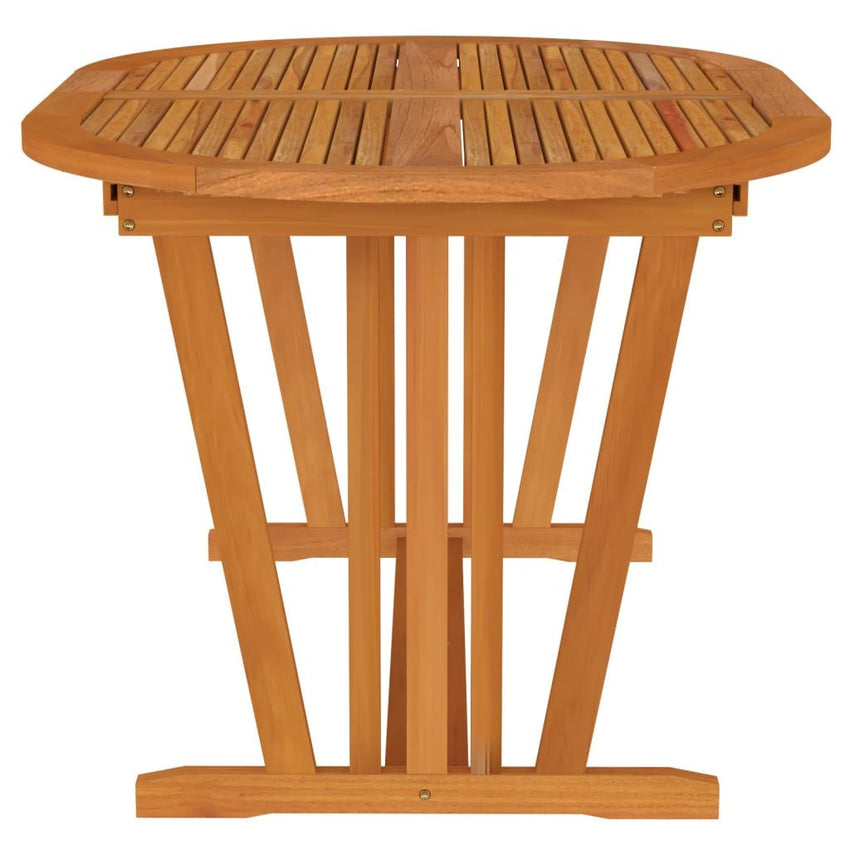 Garden Table Natural Wood Solid Eucalyptus Wood Large Extendable
