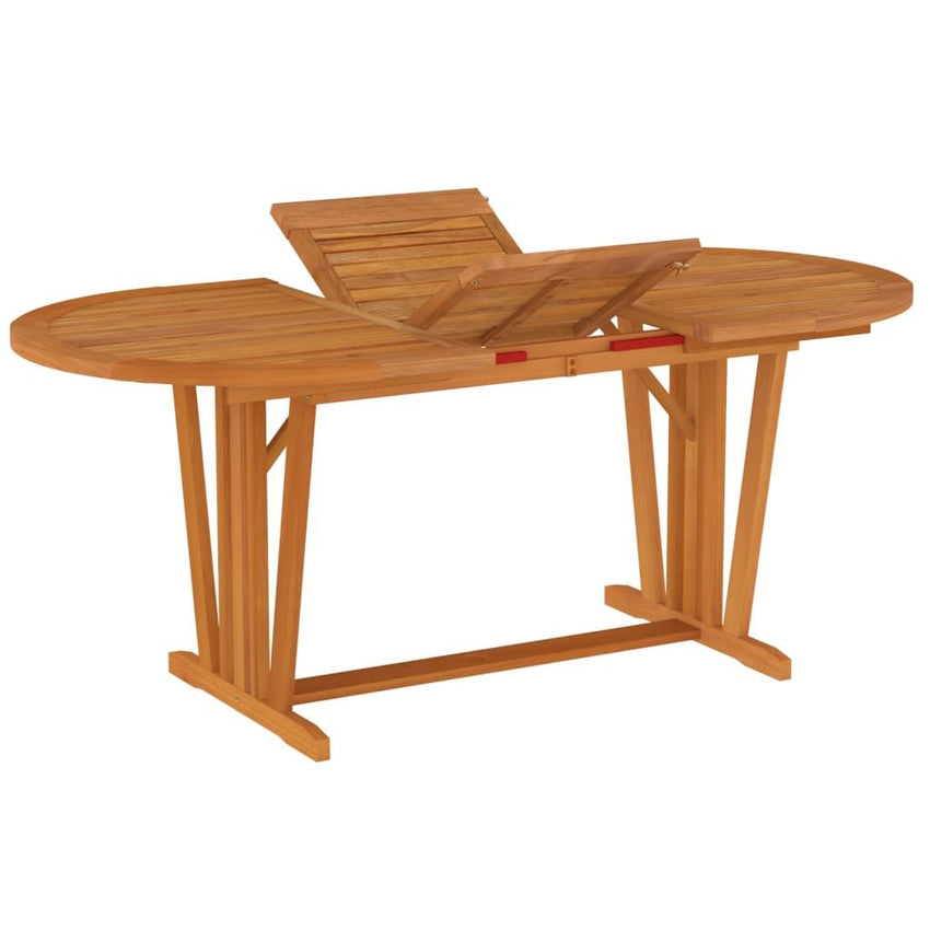 Garden Table Natural Wood Solid Eucalyptus Wood Large Extendable