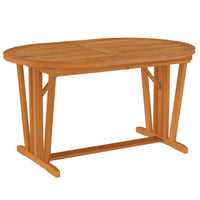 Garden Table Natural Wood Solid Eucalyptus Wood Large Extendable