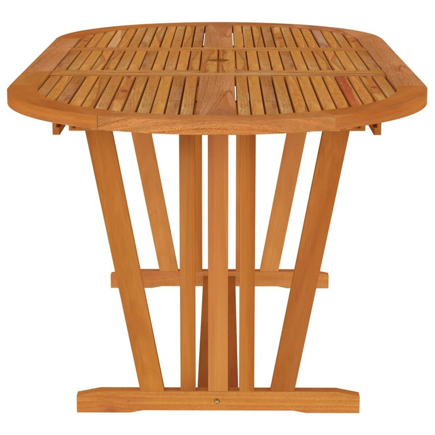 Garden Table Natural Wood Solid Eucalyptus Wood Large Extendable