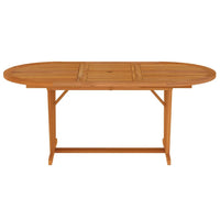 Garden Table Natural Wood Solid Eucalyptus Wood Large Extendable