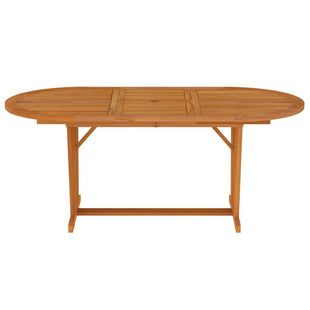 Garden Table Natural Wood Solid Eucalyptus Wood Large Extendable
