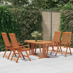 Garden Dining Set Reddish-Brown Solid eucalyptus wood Medium