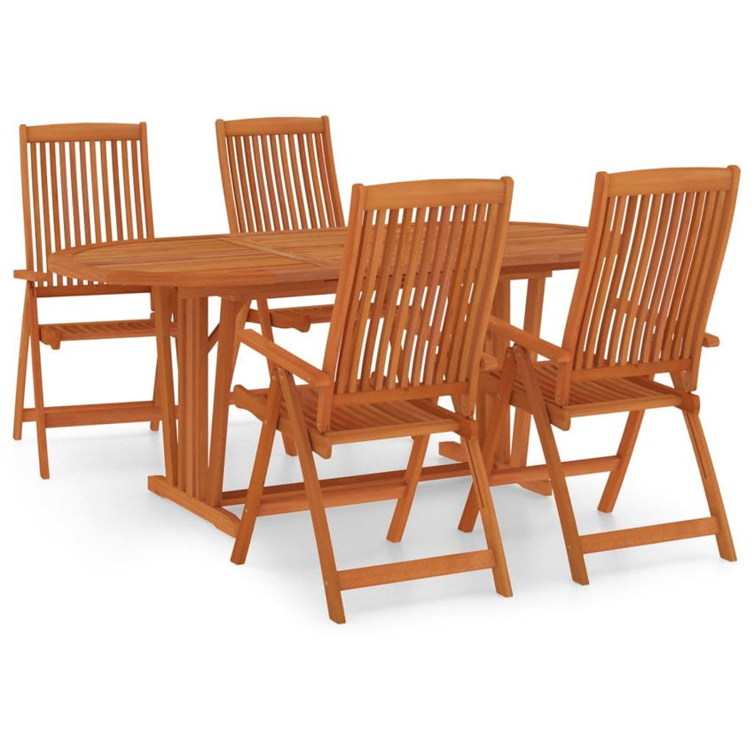 Garden Dining Set Reddish-Brown Solid eucalyptus wood Medium